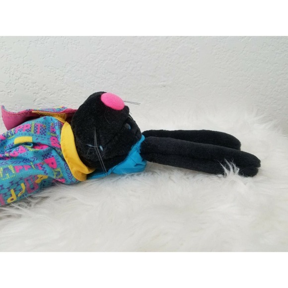 Dakin Sue Sona 1992 Black Rappit Rabbit Plush toy w/ Shirt Cap and Shoes 17" - Picture 8 of 9